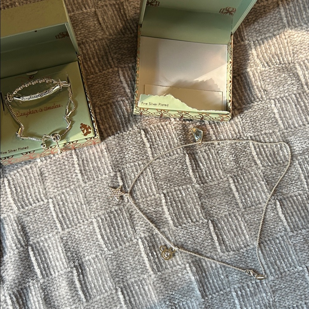 Disney Silver Bracelet with Heart Charm